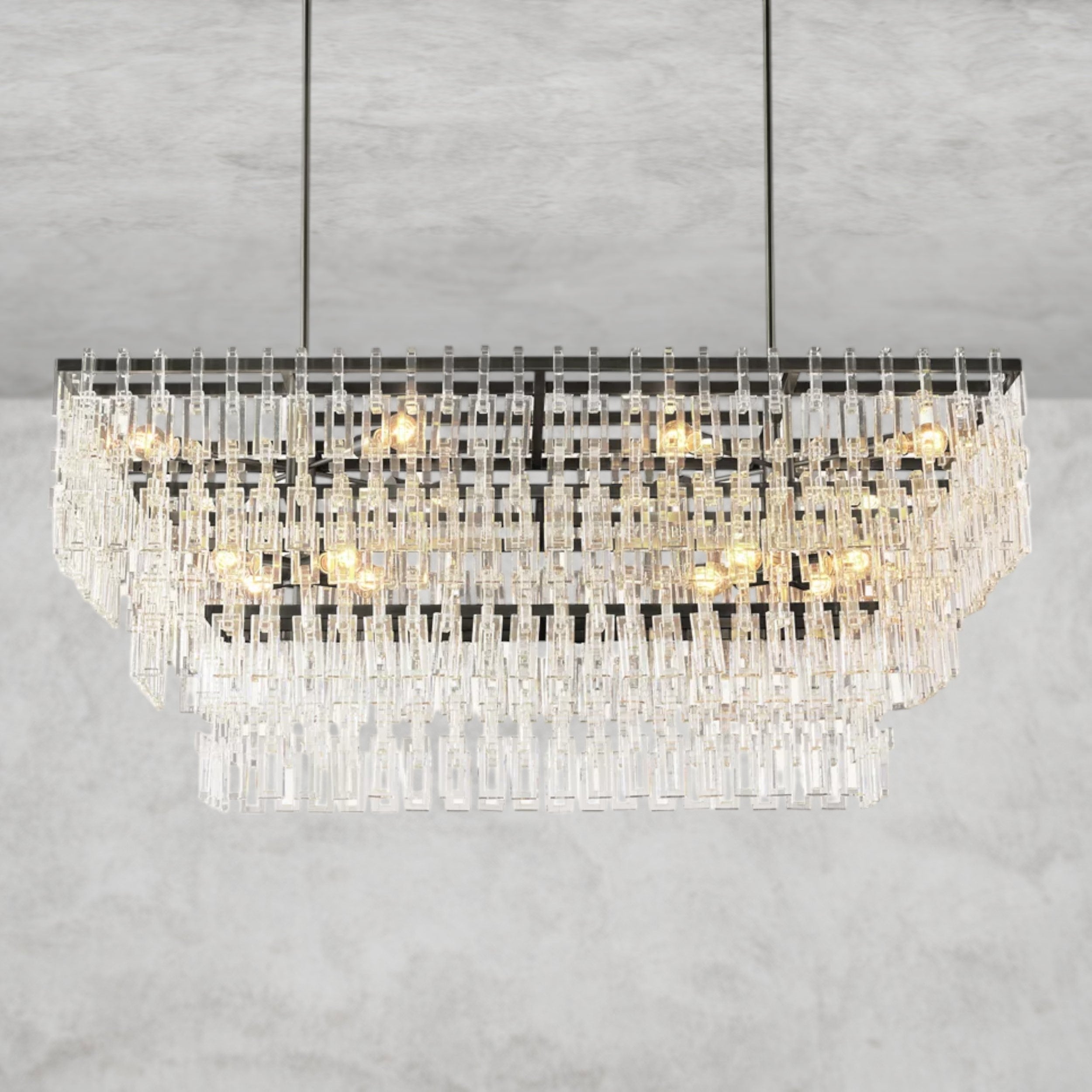 Marignan Tiered Rectangular Chandelier 60", 72"